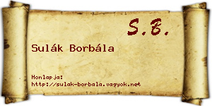 Sulák Borbála névjegykártya